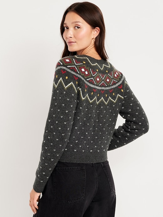 Image number 2 showing, SoSoft Cropped Fair Isle Cardigan Sweater