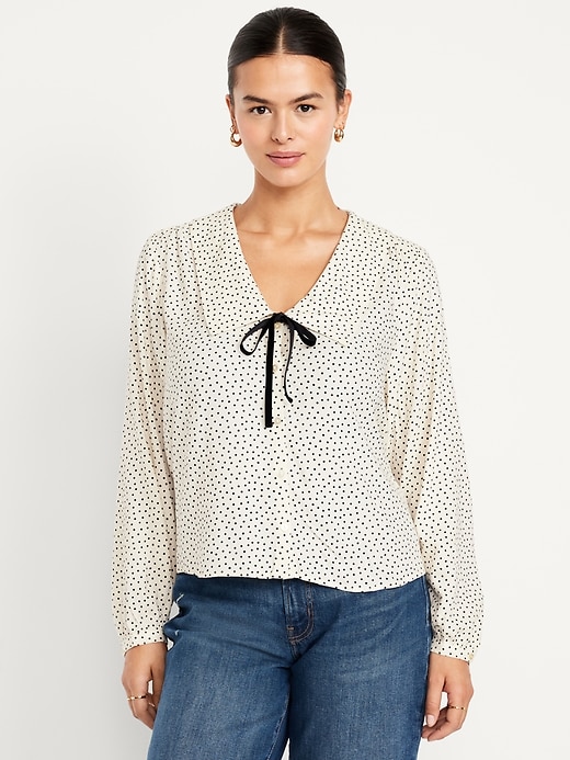 Image number 5 showing, Crepe Button-Down Top