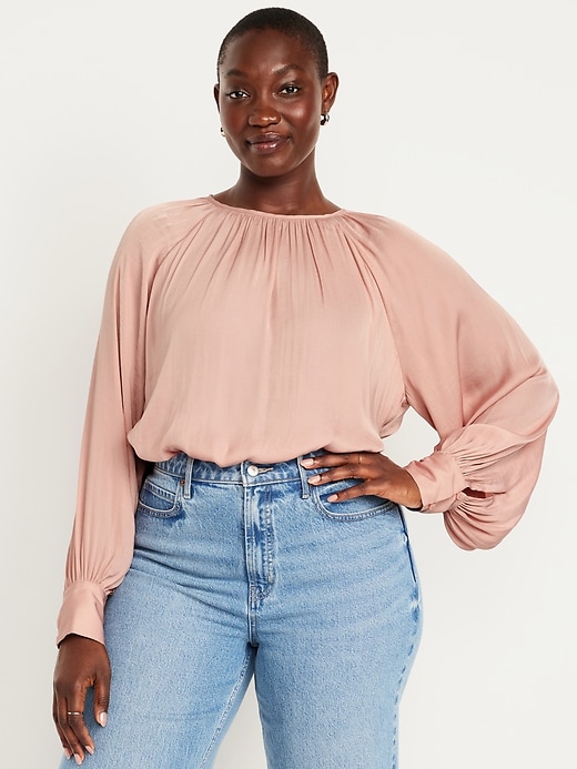 Image number 5 showing, Satin Shirred Top
