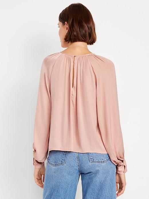 Image number 2 showing, Satin Shirred Top