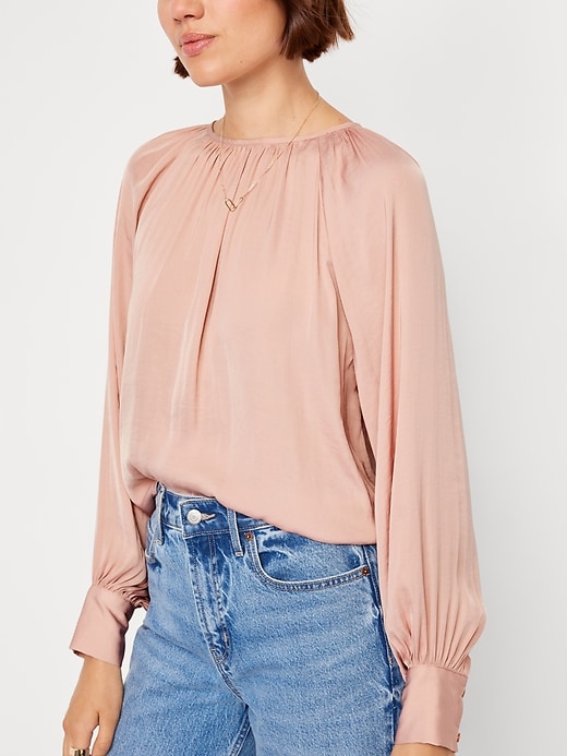 Image number 4 showing, Satin Shirred Top