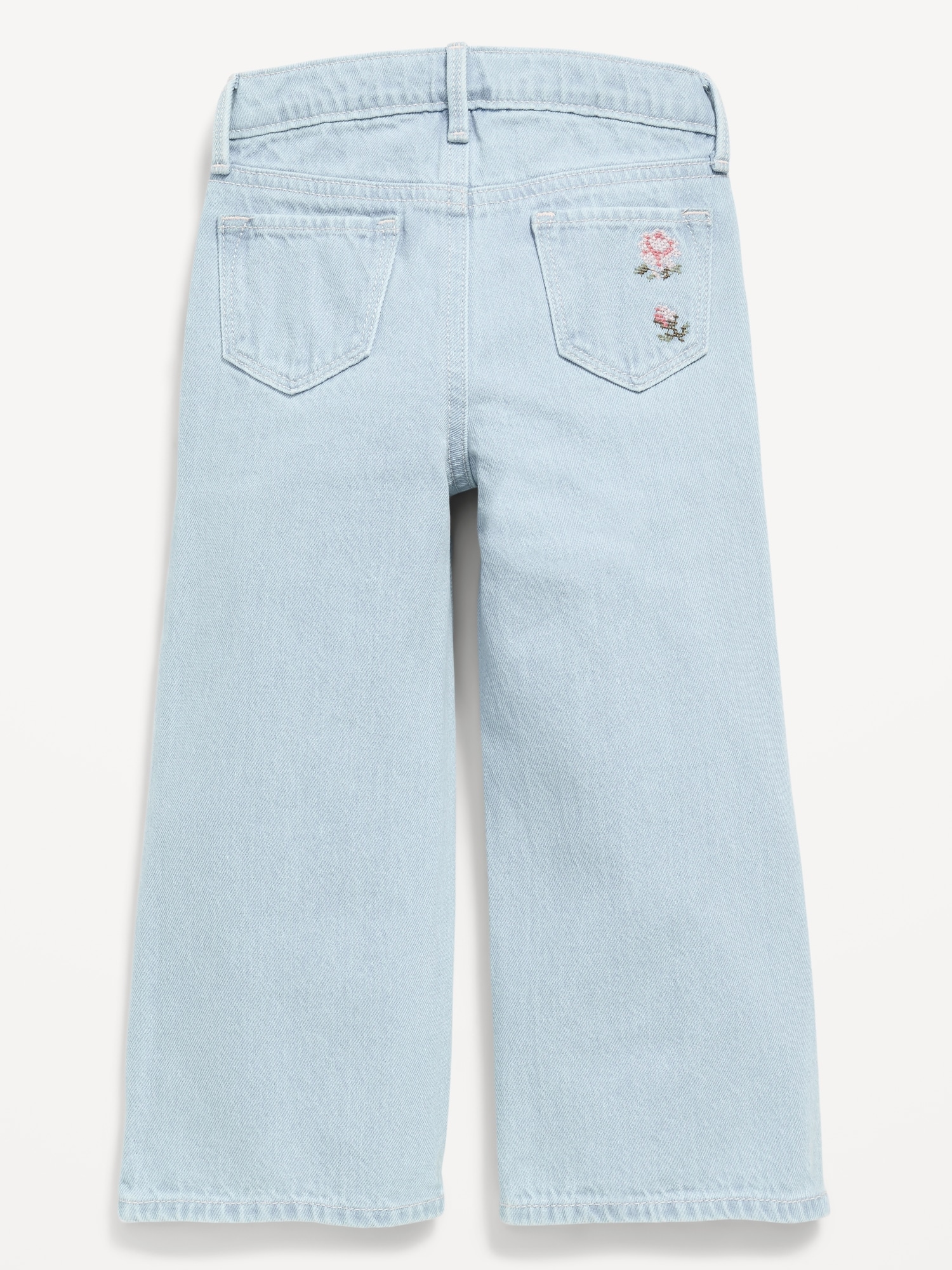 Baggy Embroidered Wide-Leg Jeans for Toddler Girls