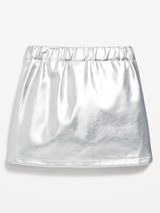 Image number 3 showing, Shiny Faux-Leather Button-Front Skirt for Toddler Girls