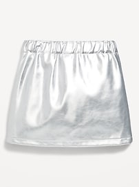 Image number 3 showing, Shiny Faux-Leather Button-Front Skirt for Toddler Girls