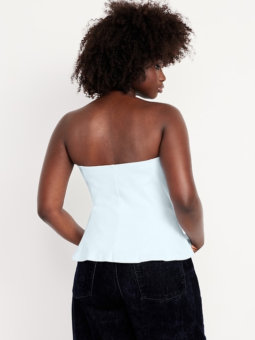 Image number 6 showing, Ponte-Knit Cropped Peplum Tube Top