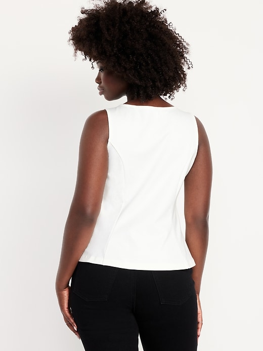 Image number 6 showing, Ponte-Knit Sleeveless Peplum Top