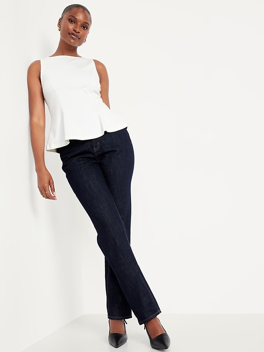 Image number 3 showing, Ponte-Knit Sleeveless Peplum Top