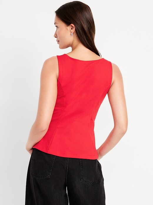 Image number 2 showing, Ponte-Knit Sleeveless Peplum Top