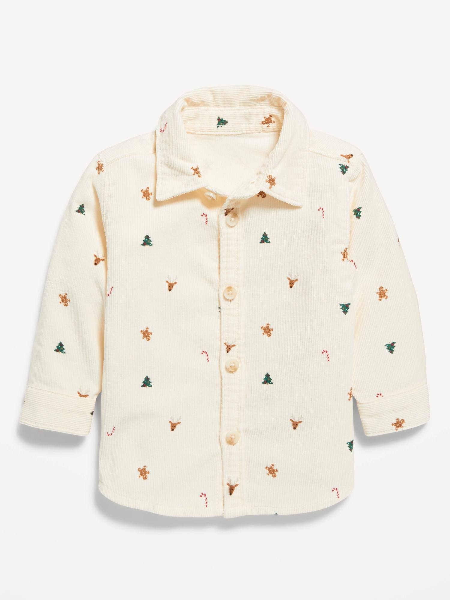 Printed Long-Sleeve Corduroy Shirt for Baby