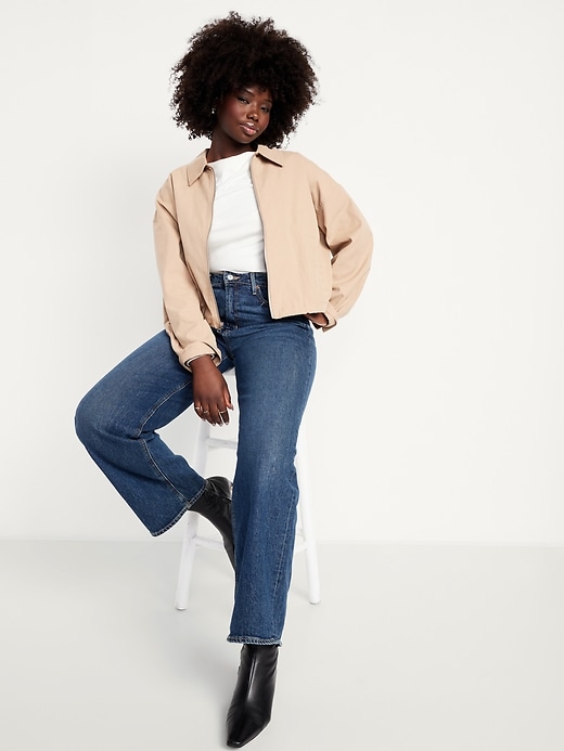Image number 3 showing, Long-Sleeve Slit-Neck Ruched Top