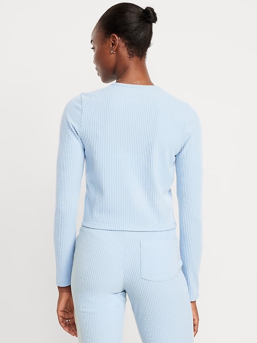 Image number 2 showing, Cropped Rib Cardigan Sweater