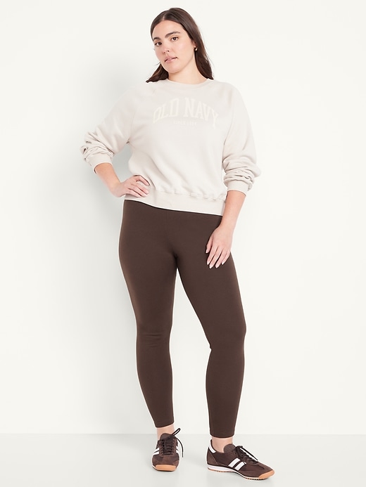 Image number 4 showing, High-Waisted Fleece-Lined Ankle Leggings