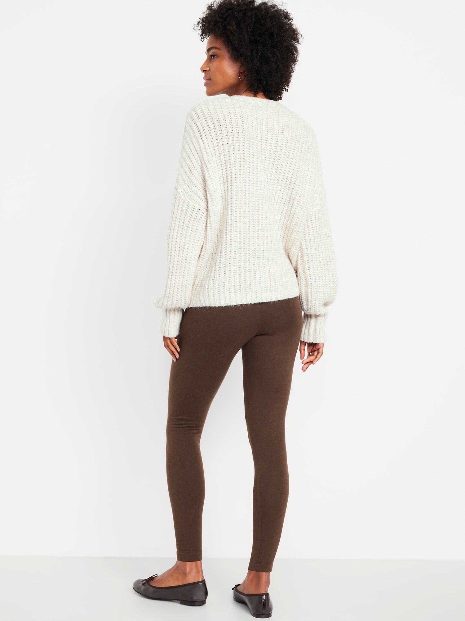 High-Waisted Fleece-Lined Ankle Leggings