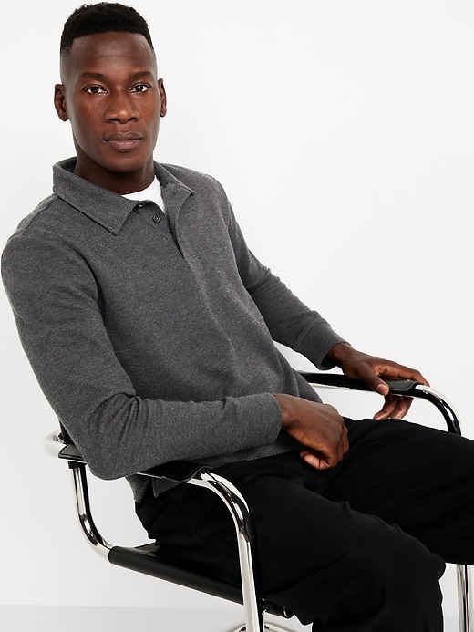 Image number 3 showing, Long-Sleeve French Rib Polo