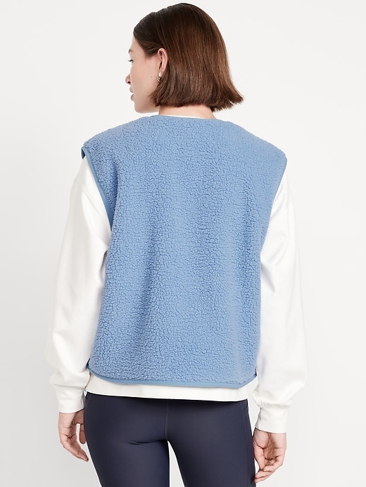 Image number 2 showing, Loose Snap-Front Sherpa Vest
