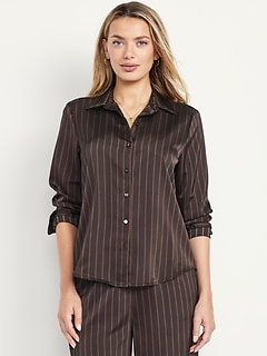 Satin Button-Down Shirt