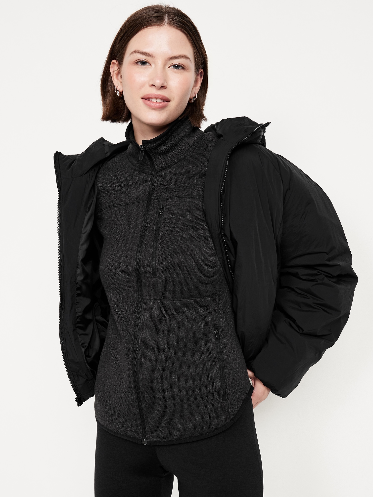 Fitted Sweater Fleece Zip Jacket | Old Navy