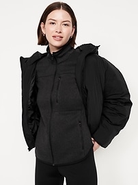 Image number 3 showing, Sweater-Knit Fleece Zip Jacket
