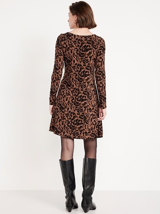 Image number 2 showing, Long-Sleeve Mini Swing Dress