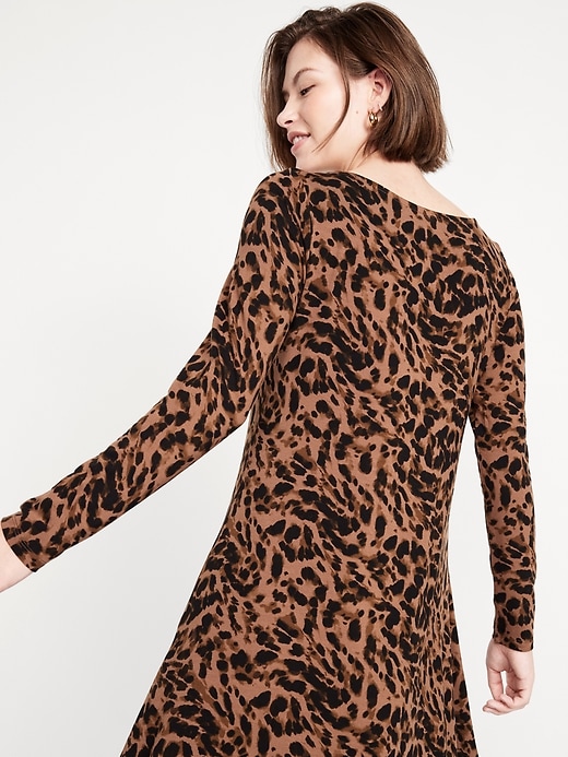 Image number 5 showing, Long-Sleeve Mini Swing Dress