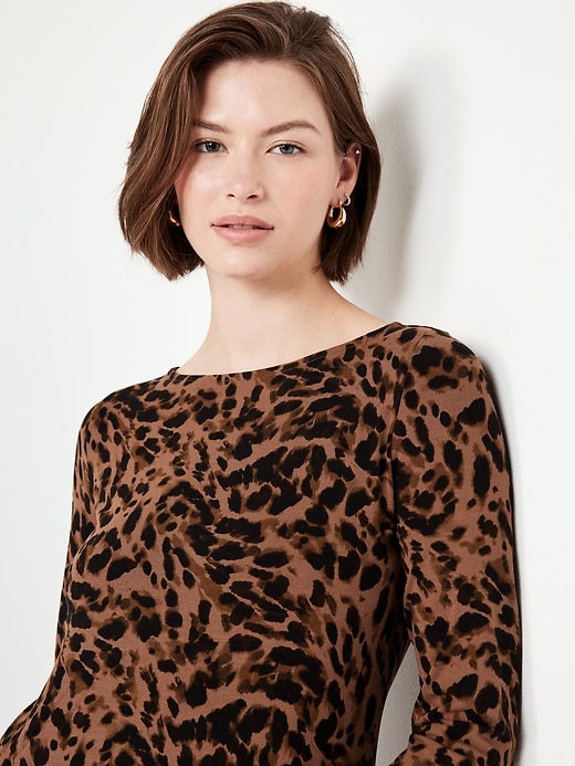 Image number 4 showing, Long-Sleeve Mini Swing Dress