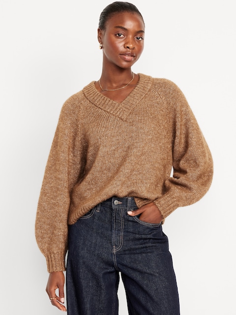 Cozy Cropped V-Neck Sweater