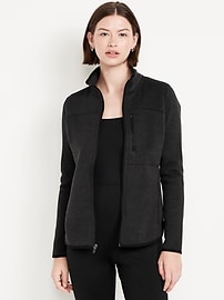 Image number 1 showing, Sweater-Knit Fleece Zip Jacket
