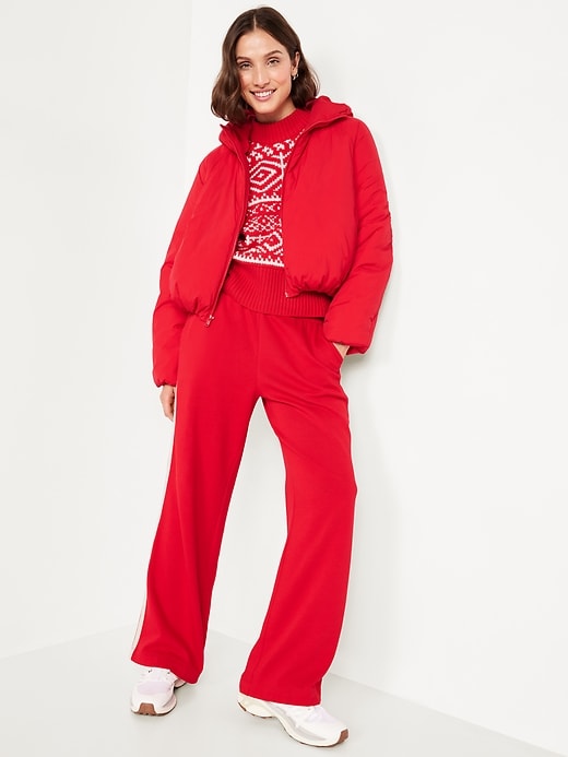 Image number 3 showing, Water-Resistant Cropped Zip Puffer Jacket