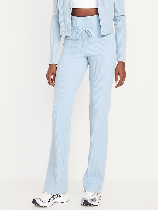 Image number 1 showing, Extra High Waisted Sweater Ribbed Flare Pant