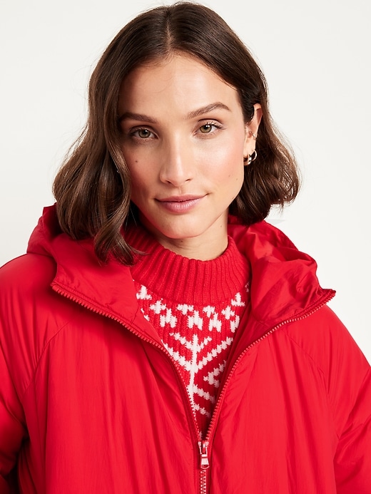 Image number 4 showing, Water-Resistant Cropped Zip Puffer Jacket