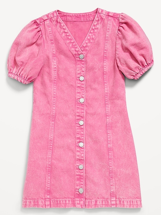 Image number 3 showing, Short-Sleeve Fit and Flare Jean Dress for Girls