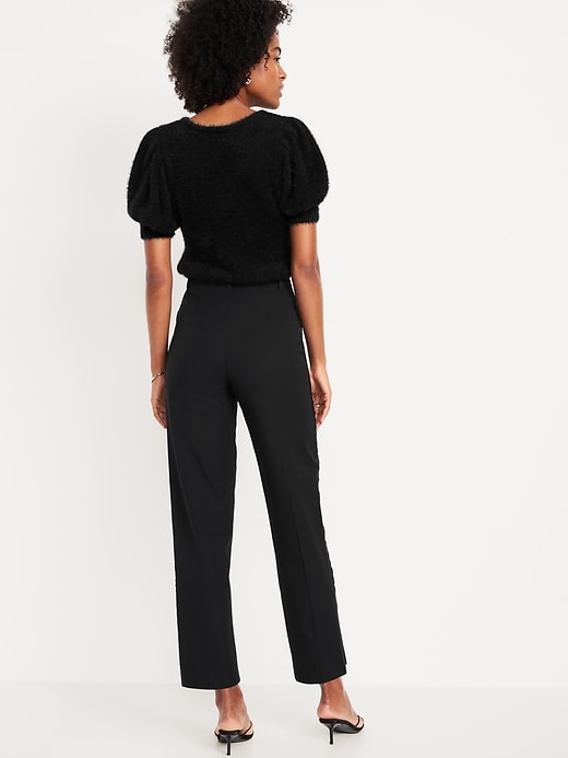 Image number 3 showing, High-Waisted Pixie Straight Side-Stripe Pants