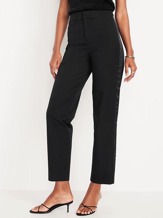 Image number 2 showing, High-Waisted Pixie Straight Side-Stripe Pants