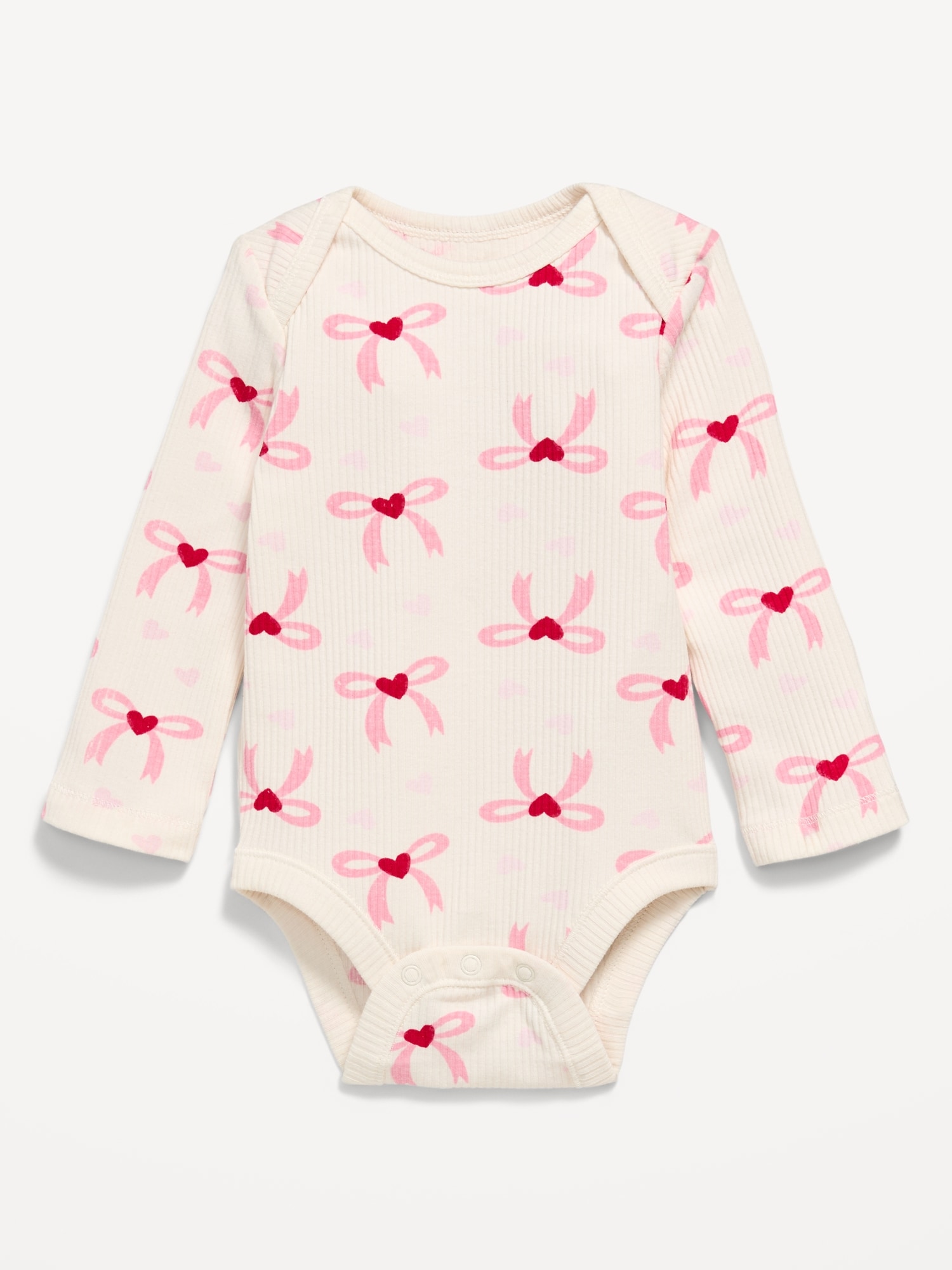 Printed Long-Sleeve Ribbed Bodysuit for Baby