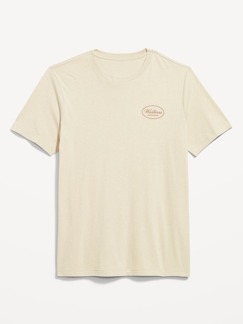 Crew-Neck Graphic T-Shirt - Medium Beige