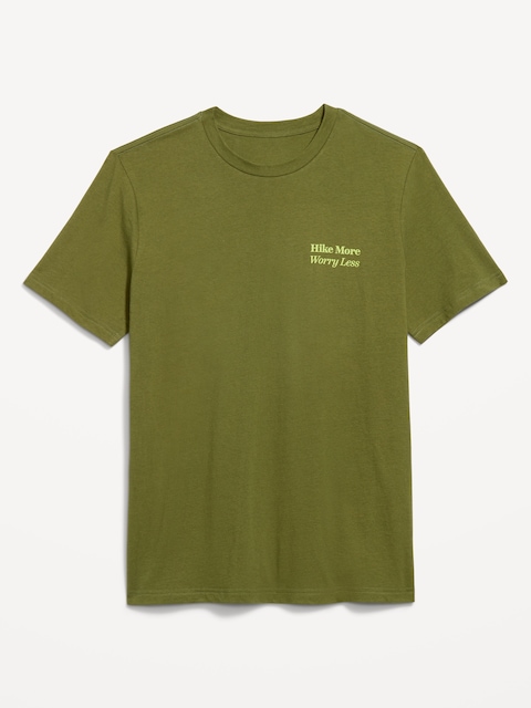 Crew-Neck Graphic T-Shirt - Nori Seaweed