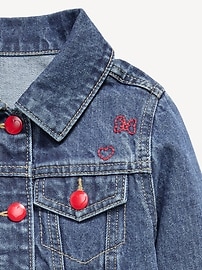 Image number 3 showing, Old Navy x Disney Minnie Mouse Cropped Trucker Jean Jacket for Toddler Girls