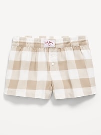 Image number 2 showing, Flannel Plaid Boxer Pajama Shorts for Girls