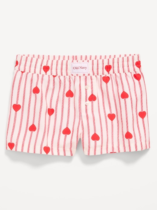 Image number 1 showing, Flannel Plaid Boxer Pajama Shorts for Girls