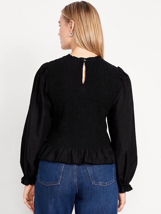 Image number 5 showing, Long-Sleeve Smocked Top