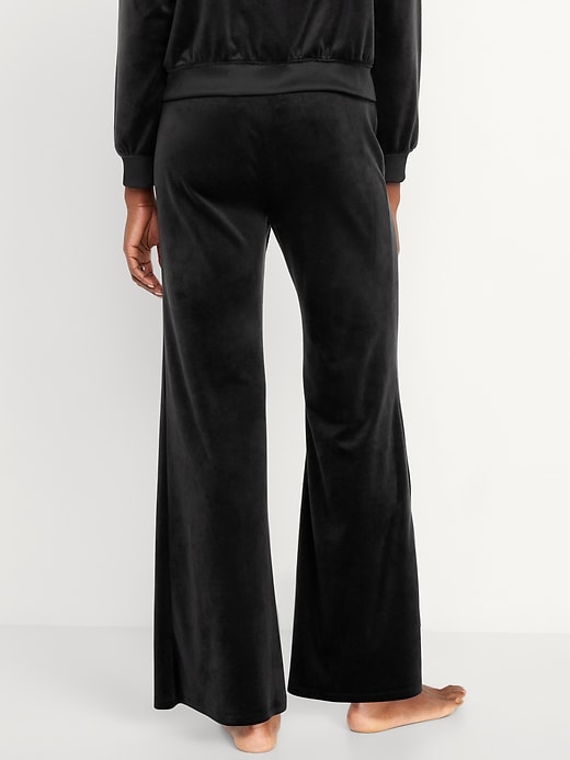 Image number 2 showing, High-Waisted Velour Flare Lounge Pants
