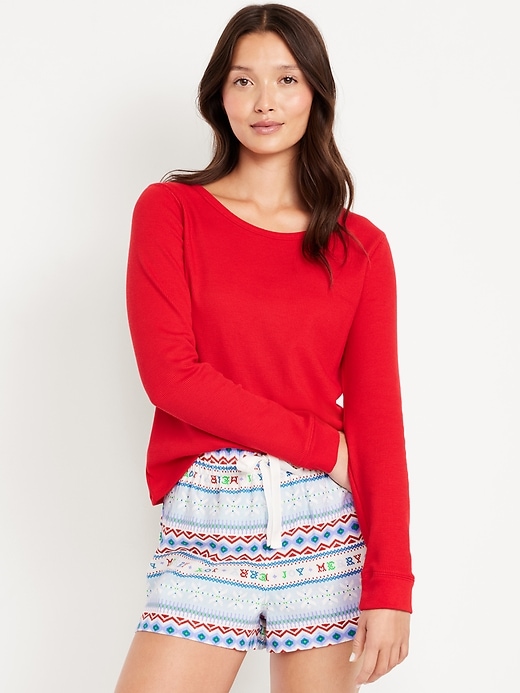 Image number 1 showing, Scoop-Neck Waffle Pajama Top