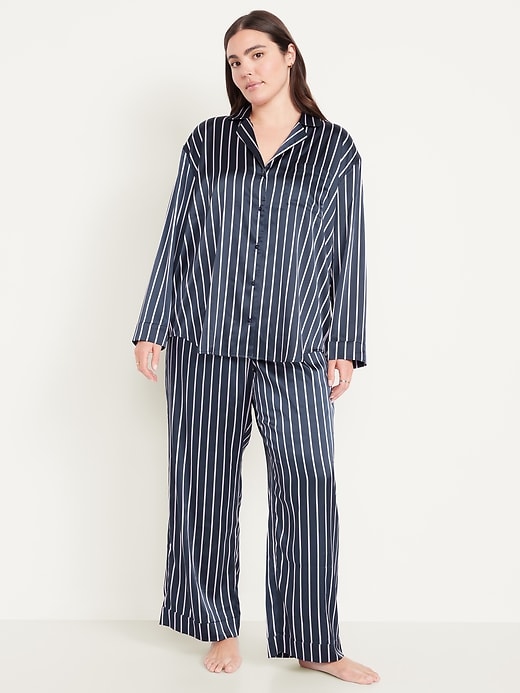 Image number 5 showing, Printed Satin Pajama Pant Set for Women