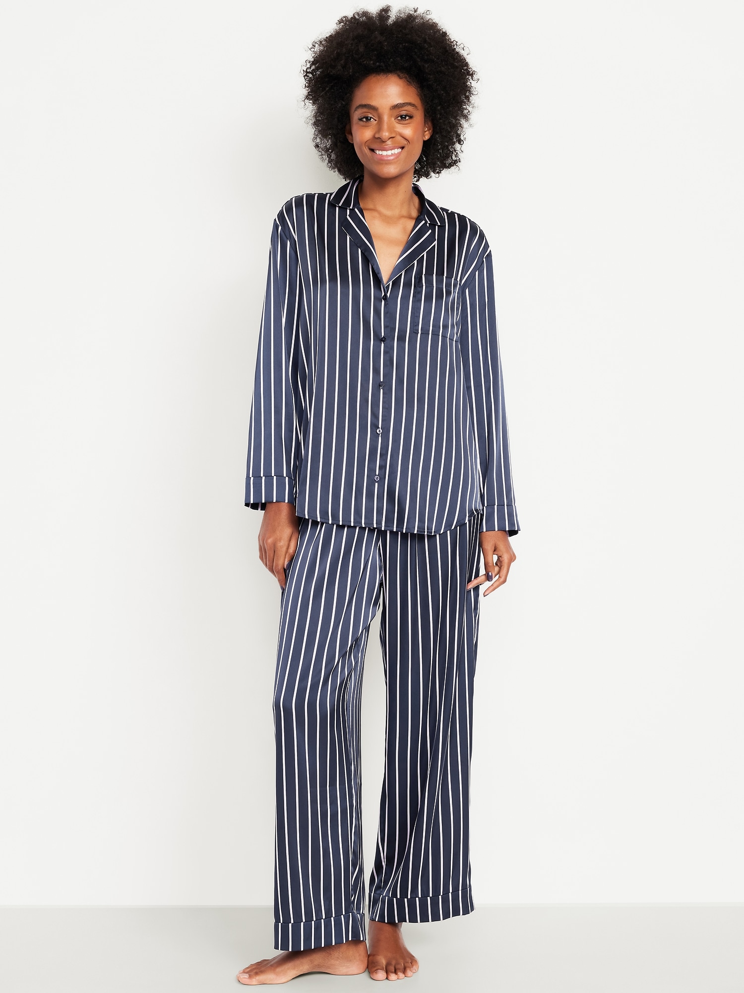 Printed Satin Pajama Pant Set for Women