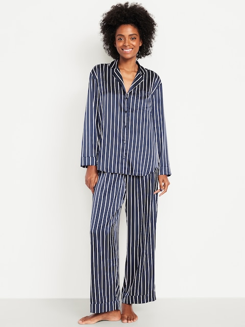 Printed Satin Pajama Pant Set for Women