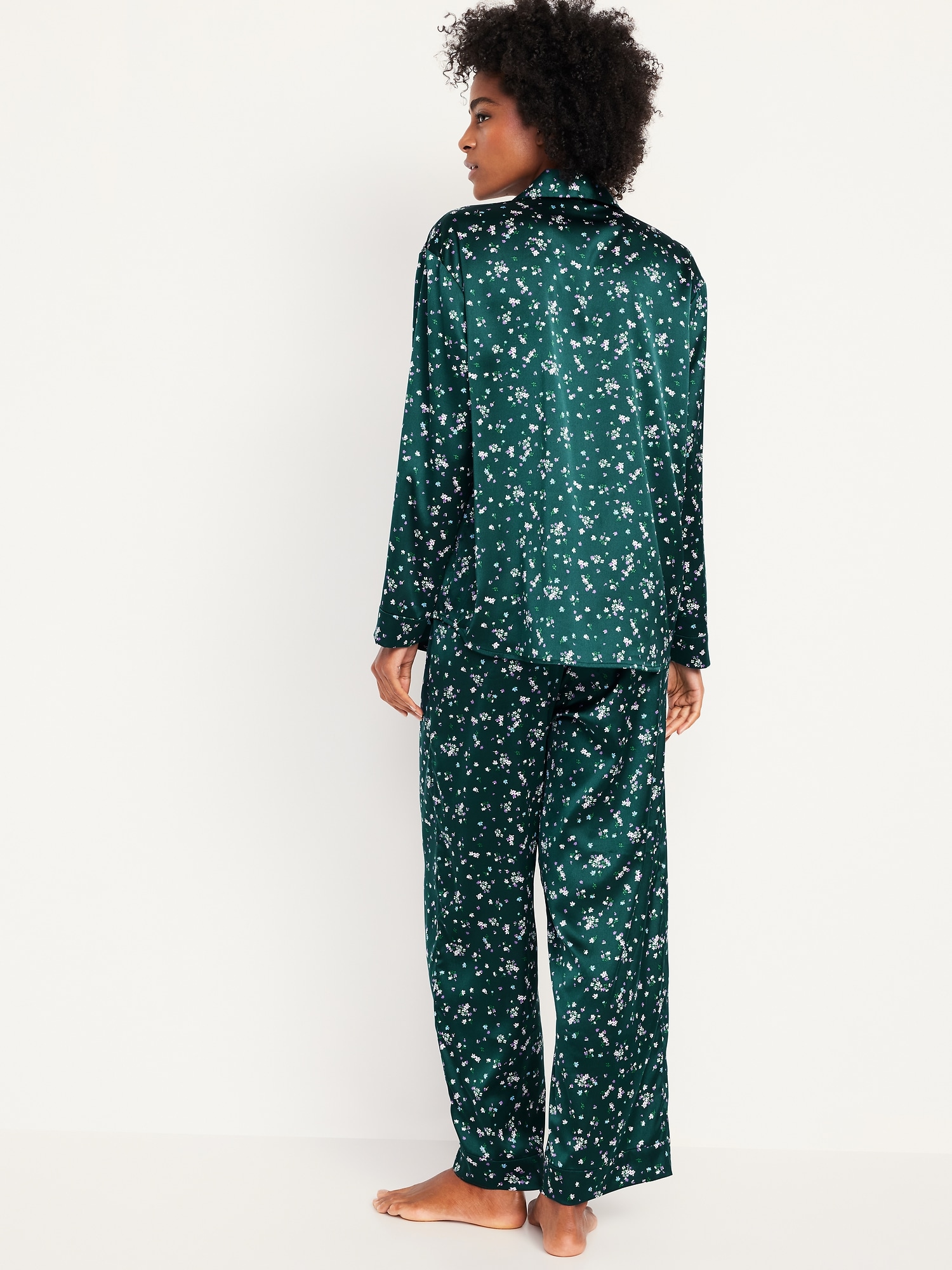 Printed Satin Pajama Pant Set for Women