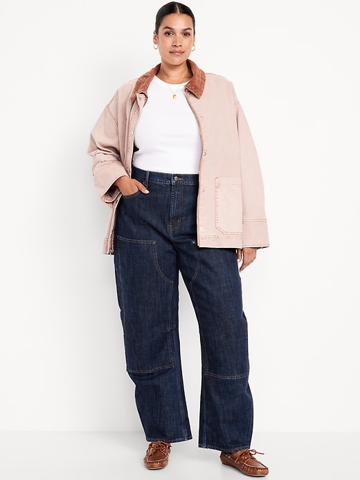 Image number 6 showing, High-Waisted Barrel Utility Jeans