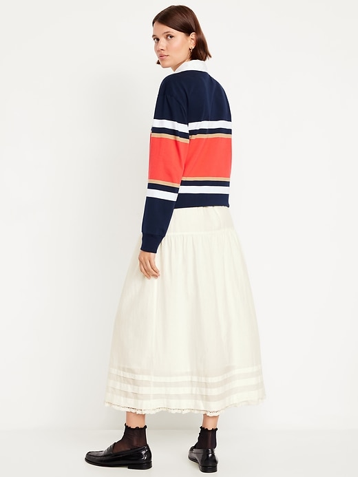 Image number 3 showing, High-Waisted Tiered A-Line Maxi Skirt