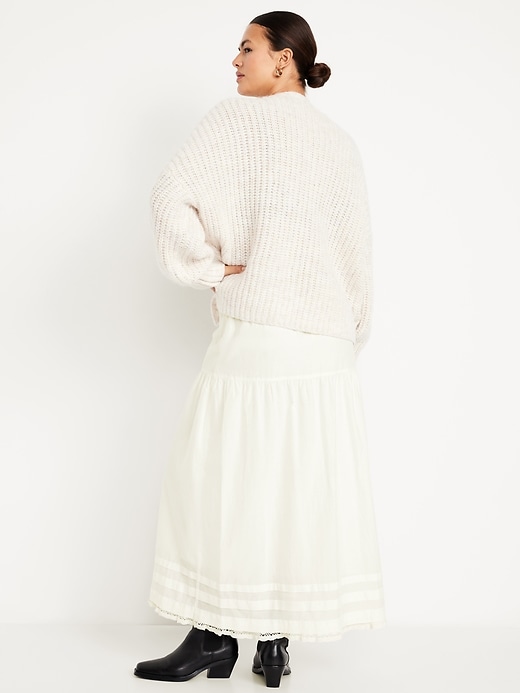 Image number 5 showing, High-Waisted Tiered A-Line Maxi Skirt