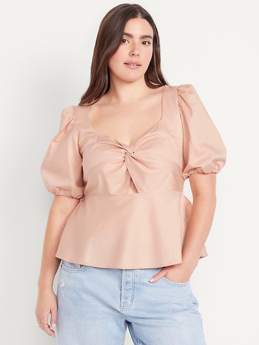 Image number 4 showing, Twist-Front Peplum Top